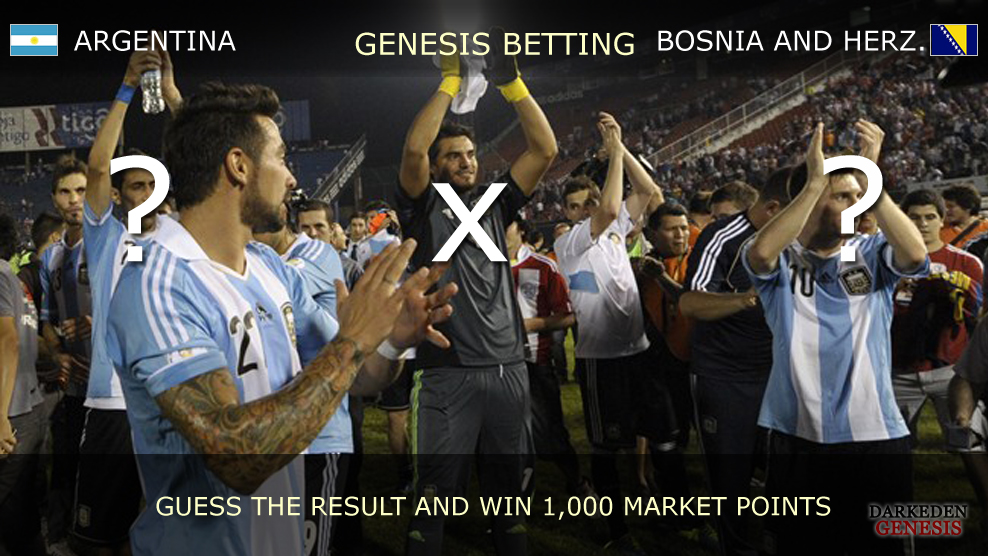 World Cup 2014 - Darkeden Genesis Betting - ARGENTINA vs BOSNIA AND HERZEGOVINA