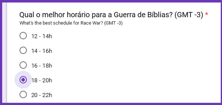 Blood Bible War Reschedule Survey